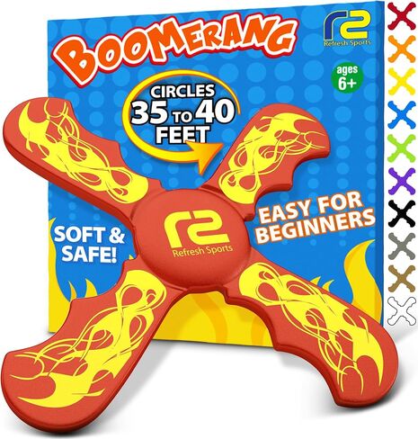 Fun Boomerang for Kids - Stocking Stuffers for Boys and Girls - Soft & Easy Use - Best Gifts for 6 7 8 9 10 11 12 13 Year Old Boy Gifts - 2026 Top Toys for Boys Age 8-12 + Teens Outdoor Boy Gift Ideas in Saudi Arabia