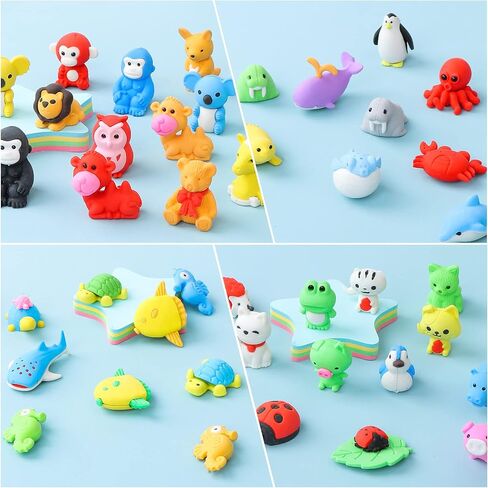 Kleeblatt 20PCS Assembled Animal Erasers for Kids Bulk, Puzzle Mini Fun Desk Pets for Kids Classroom, Treasure Box Prizes,Party Favors for Kids Goodie Bags, Back to School Gifts for Students in Kuwait