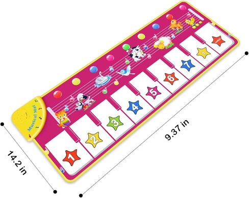 RenFox Musical Piano Mat, Toddlers Music Floor Keyboard Blanket Dance Mat with 8 Different Animal Sounds, Early Learning Educational Toys Gift for 1 2 3 4 Years Old Baby Boy Girl (Batteries Included) in Kuwait