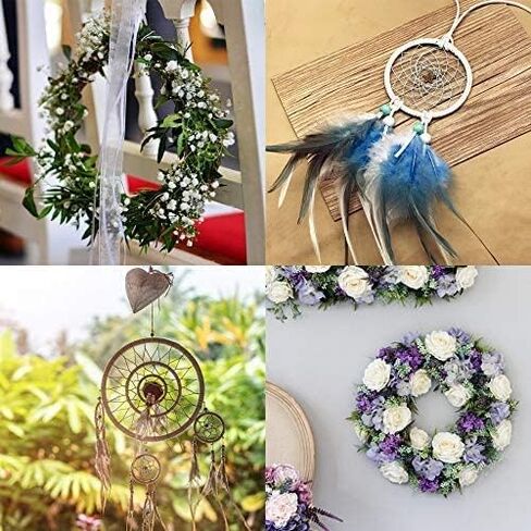 Outuxed 12pcs Dream Catcher Rings Copper Metal Hoops Craft Hoops Macrame Creations Rings Supplies for Crafts, 6 Sizes in Kuwait