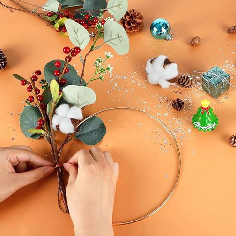 Outuxed 12pcs Dream Catcher Rings Copper Metal Hoops Craft Hoops Macrame Creations Rings Supplies for Crafts, 6 Sizes in Kuwait