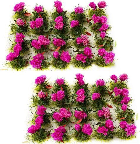 40 Pcs Flower Cluster Flower Vegetation Groups Grass Tufts Miniature Static Scenery Model for DIY Architecture Building Model Railway Train Diorama Garden Scenery Landscape Layout (White) in Saudi Arabia