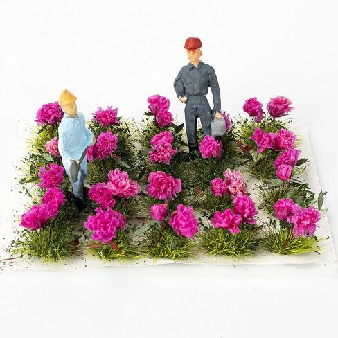 40 Pcs Flower Cluster Flower Vegetation Groups Grass Tufts Miniature Static Scenery Model for DIY Architecture Building Model Railway Train Diorama Garden Scenery Landscape Layout (White) in Saudi Arabia