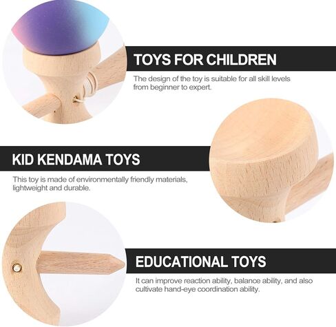 لعبة مهارة كينداما الخشبية من SEWACC، لعبة مهارة كينداما اليابانية التقليدية، لعبة الرمي والالتقاط الخشبية، لعبة كرة الالتقاط والكرة (لون الحبل عشوائي) in Kuwait