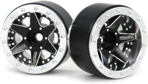hobbysoul Adjustable Offset 1.0 Beadlock Wheels Rims, Negative Offset Heavy 1.0 Wheels 20.5g/Rim for RC Micro Crawler 1/18 TRX4M Axial SCX24 90081, (4-Pack) in Kuwait