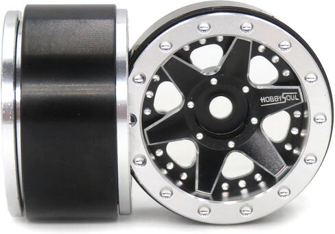 hobbysoul Adjustable Offset 1.0 Beadlock Wheels Rims, Negative Offset Heavy 1.0 Wheels 20.5g/Rim for RC Micro Crawler 1/18 TRX4M Axial SCX24 90081, (4-Pack) in Kuwait