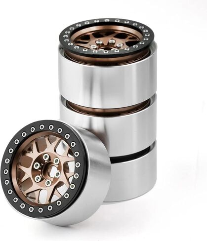 2.2" Aluminum Alloy RC Rim 4pcs 65mm Beadlock Wheels Rims 12mm Hex Fit for 1/10 Scale RC Crawler Axial Wraith RR10 SCX10 90046 TRX4 TRX6 in Kuwait