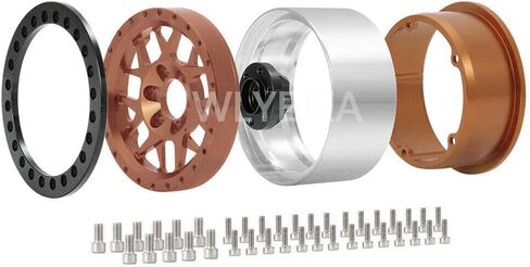 2.2" Aluminum Alloy RC Rim 4pcs 65mm Beadlock Wheels Rims 12mm Hex Fit for 1/10 Scale RC Crawler Axial Wraith RR10 SCX10 90046 TRX4 TRX6 in Kuwait
