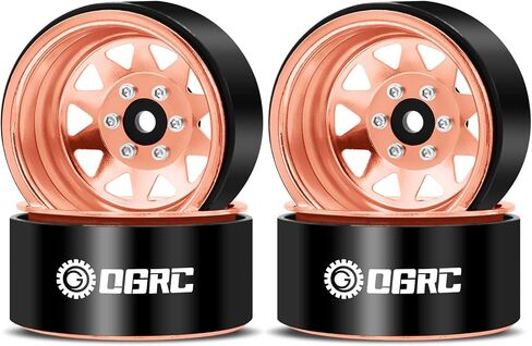 OGRC 4PCS Aluminum 1.9 Inch Beadlock Wheels Negative Offset Wheel Rims for TRX4 TRX6 SCX10 I II III 90046 AXI03007 Redcat GEN7 GEN8 RC4WD D90 1/10 RC Crawler - 12mm Hex (Rose Gold) in Saudi Arabia