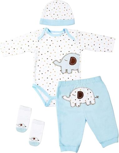 CARANOVO Reborn Baby Doll Clothes 22 inch Pink Elephant 6pcs Outfit Accessories Set for 18-22 Inch Reborn Doll in Kuwait