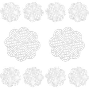 Hordion 10 Pcs 7 Count 3 inch Mesh Plastic Canvas Heart Sheets, Blank Needlepoint Canvas for Embroidery, White Cross Stitch Plastic Mesh for DIY, Crochet Projects, Yarn Crafting, Knit, Needlework