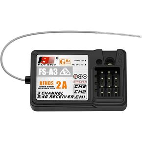 Flysky FS-A3 3CH Receiver 2.4G AFHDS 2A for Flysky FS-GT5 FS-GT2E FS-GT2F FS-GT2G FS-iT3B FS-iT3C Transmitter (2 PCS)