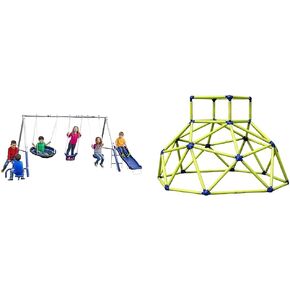 XDP Recreation Free N' Swing Swing Set, Gray & Little Tikes Snug 'n Secure Blue Swing with Adjustable Straps, 2-in-1 for Baby and Toddlers Ages 9 Months - 4 Years in Kuwait