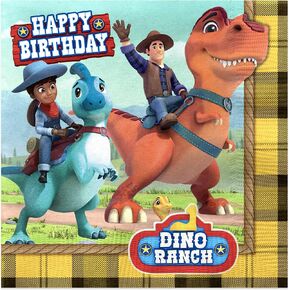 Treasures Gifted Dino Ranch Birthday Party Napkins - Pack of 16 Dino Ranch Napkins - Dino Ranch Party Supplies - Dino Ranch Birthday Party Supplies - Dino Ranch Decorations in Saudi Arabia