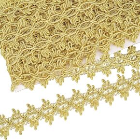 FINGERINSPIRE 19.69 Yards Metallic Braid Lace Trim 11mm Wide Filigree Corrugated Lace Ribbon Colorful Embellishment Lace Trim for DIY Clothes Accessories Jewelry Crafts Sewing Decoration