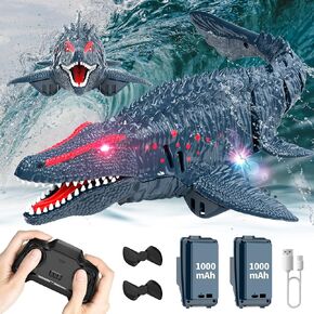 Haijon التحكم عن بعد Mosasaurus RC قارب ديناصور، قوارب التحكم عن بعد راديو سريع 2.4 جيجا هرتز مع أضواء LED للبحار وحمامات السباحة والبحيرات، ألعاب القوارب عيد الميلاد وعيد ميلاد الديناصورات هدية للأطفال (أخضر) in Kuwait