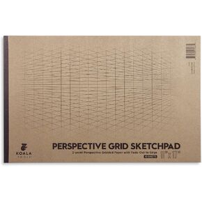 Koala Tools | Drawing Perspective (1 and 2-Point) Large Sketch Pad (1 Point - 9 x 12) in Kuwait