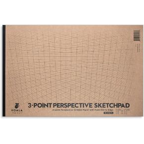 Koala Tools | Drawing Perspective (1 and 2-Point) Large Sketch Pad (1 Point - 9 x 12) in Kuwait