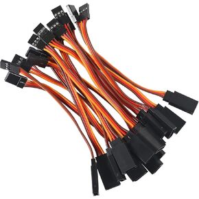 28PCS Servo Extension Lead Wire Cable 7 Sizes 3-Pin Servo Extension Cable Wire Cord Male to Female Remote Control Lead Wire Connector for RC Cars Airplane(6cm/10cm/15cm/20cm/30cm/50cm/100cm)