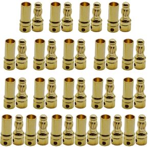 20 Pairs Gold Plated 2.0MM 2MM Banana Plug Bullet Male Female Connector Adapter for RC ESC Lipo Battery