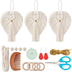 FREEBLOSS 3 Set DIY Halloween Macrame Angel Decoration Halloween Party Decorations Skull Wall Hanging Black Angel Decoration Macrame Angel Kit for Beginners with Instructions in Kuwait