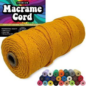 3mm Macrame Cord 3mm Thick Cords for Macrame Yarn 100% Cotton Colored Macrame Rope Cord Natural Craft Cord String Yarn Supplies 325 Feet 3 mm Cotton Macrame Cord Thin Red Macrame Supplies