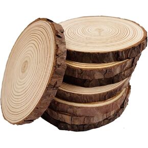 Unfinished Natural with Tree Bark Wood Slices 10 Pcs 4.2-4.7 inch Disc Coasters Wood Coaster Pieces Craft Wood kit Circles Crafts Christmas Ornaments DIY Crafts with Bark for Crafts Rustic Wedding in Saudi Arabia