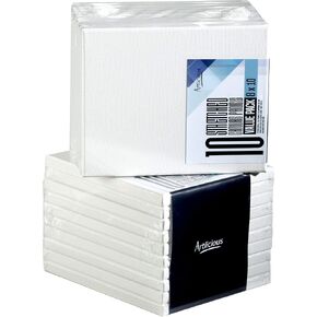 لوحات قماشية فنية للرسم - 10 عبوات بيضاء، لوحات قماشية فارغة مقاس 8 × 10 بوصة - لوحات فنية ممتدة للاستخدام مع الطلاء الزيتي والأكريليك - لوازم فنية للبالغين والأطفال in Kuwait