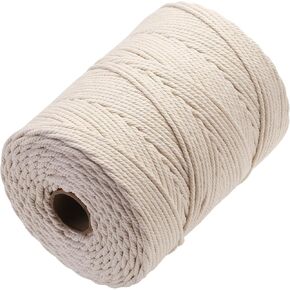 حبل GOHOHOF Macrame مقاس 3 مم × 546 ياردة، حبل من القطن الطبيعي من Macrame، حبل من القطن الناعم، لوازم Macrame، حبل حرفي، غزل Macrame للنباتات، شماعات الحائط، Dreamcatcher (بيج) in Kuwait