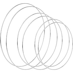 Framendino, 24 Pack Metal Rings Hoops Metal Dream Catcher Rings Metal Macrame Rings Steel Craft Rings Metal Floral Hoop for Crafts Wreaths Macrame Projects