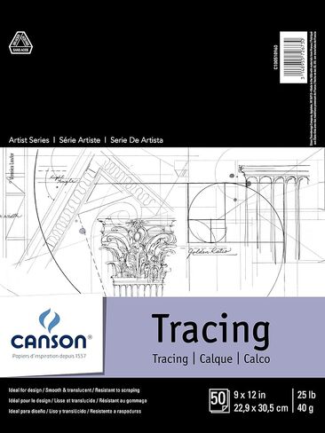 Canson Foundation Series Tracing Pad, 14" x 17", Fold-over Cover, 50 Sheets (100510962) in Saudi Arabia