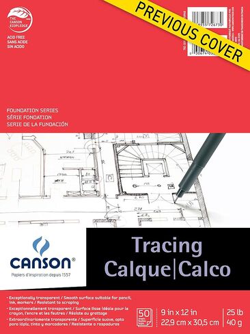 Canson Foundation Series Tracing Pad, 14" x 17", Fold-over Cover, 50 Sheets (100510962) in Saudi Arabia