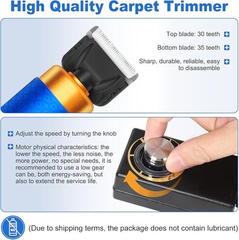 ماكينة تشذيب السجاد مع دليل القص، ماكينة قص السجاد، مجموعة مقصات كهربائية منخفضة الضوضاء 6 سرعات قابلة للتعديل لتنظيف السجاد يدويًا وسجاد معنقدة، 200 وات (مجموعة كاملة من الملحقات) in Kuwait