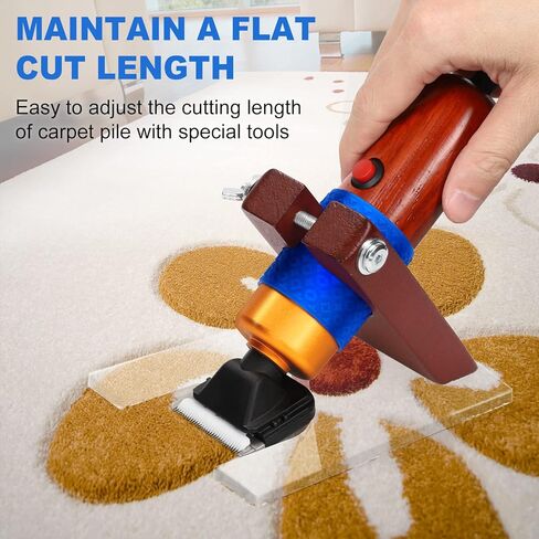 ماكينة تشذيب السجاد مع دليل القص، ماكينة قص السجاد، مجموعة مقصات كهربائية منخفضة الضوضاء 6 سرعات قابلة للتعديل لتنظيف السجاد يدويًا وسجاد معنقدة، 200 وات (مجموعة كاملة من الملحقات) in Kuwait