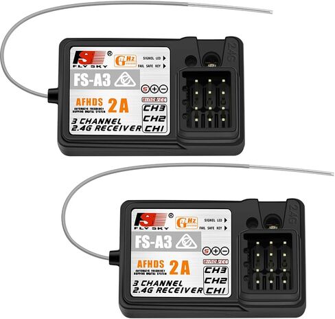 جهاز استقبال Flysky FS-A3 3CH 2.4G AFHDS 2A لجهاز إرسال Flysky FS-GT5 FS-GT2E FS-GT2F FS-GT2G FS-iT3B FS-iT3C (1 قطعة) in Kuwait