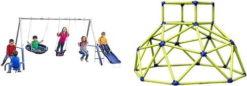 XDP Recreation Free N' Swing Swing Set, Gray & Little Tikes Snug 'n Secure Blue Swing with Adjustable Straps, 2-in-1 for Baby and Toddlers Ages 9 Months - 4 Years in Kuwait