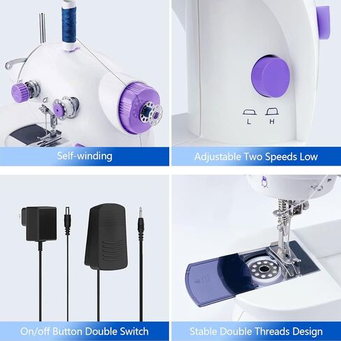 Portable Sewing Machine for Beginners, Mini Electric Sewing Machine 12 Built-in Stitch Patterns, 2 Speed with Foot Pedal & Sewing Kit, Easy DIY Household máquinas de coser for Kids Ages 8-12 in Kuwait