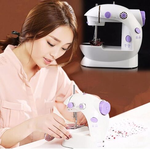 Portable Sewing Machine for Beginners, Mini Electric Sewing Machine 12 Built-in Stitch Patterns, 2 Speed with Foot Pedal & Sewing Kit, Easy DIY Household máquinas de coser for Kids Ages 8-12 in Kuwait