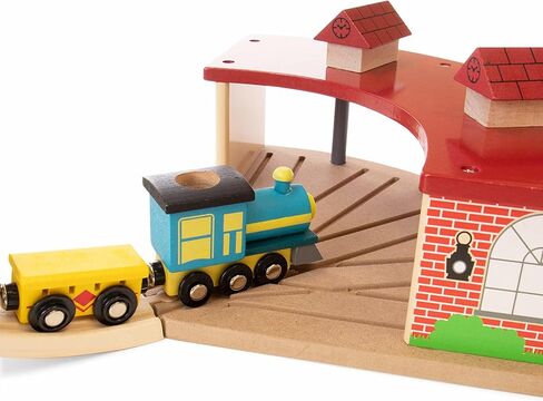 كوندكتور كارل مرآب قطار خشبي - مرآب تخزين القطار لمسارات ومجموعات القطارات الخشبية - متوافق مع معظم العلامات التجارية الكبرى وجميع مجموعات المسارات in Kuwait