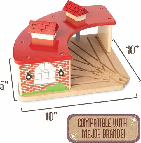 كوندكتور كارل مرآب قطار خشبي - مرآب تخزين القطار لمسارات ومجموعات القطارات الخشبية - متوافق مع معظم العلامات التجارية الكبرى وجميع مجموعات المسارات in Kuwait