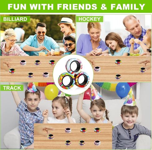 9Pcs Magnetic Rings Fidget Toys Pack, Magnets Finger Rings for ADHD Stress Relief, Colorful Camo Magical Fidget Rings for Training Relieves Autism Anxiety, Great Idea Gift for Adults Teens Kids in Kuwait