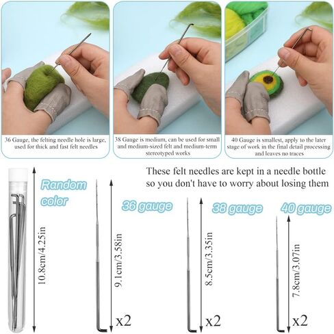 Zlulary Needle Felting Kit, Needle Felting Starter Kit, 8 Colors Wool Roving for Needle Felting, Fibre Wool Yarn Roving with Plastic Storage Box, Wool Felt Tools with Felting Needles (Dark) in Kuwait