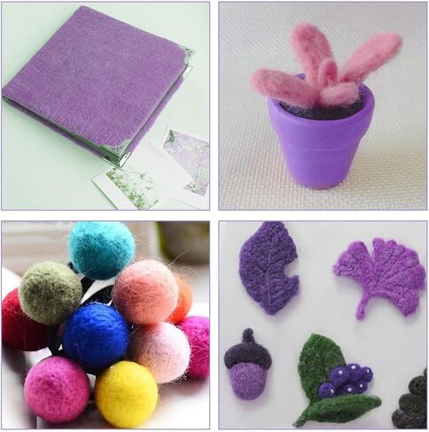 Zlulary Needle Felting Kit, Needle Felting Starter Kit, 8 Colors Wool Roving for Needle Felting, Fibre Wool Yarn Roving with Plastic Storage Box, Wool Felt Tools with Felting Needles (Dark) in Kuwait