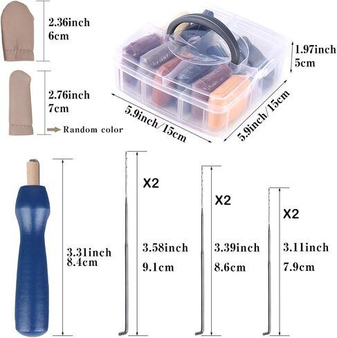 Zlulary Needle Felting Kit, Needle Felting Starter Kit, 8 Colors Wool Roving for Needle Felting, Fibre Wool Yarn Roving with Plastic Storage Box, Wool Felt Tools with Felting Needles (Dark) in Kuwait