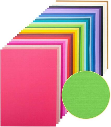 60 Sheets Textured Colorful Card Stock 28 Multicolor Cardstock 250 gsm Faint Texture, Single-Sided Printed Colored Paper for Card Making, Scrapbooking, Paper Craft in Kuwait
