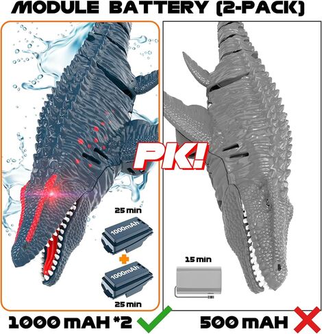 Haijon التحكم عن بعد Mosasaurus RC قارب ديناصور، قوارب التحكم عن بعد راديو سريع 2.4 جيجا هرتز مع أضواء LED للبحار وحمامات السباحة والبحيرات، ألعاب القوارب عيد الميلاد وعيد ميلاد الديناصورات هدية للأطفال (أخضر) in Kuwait
