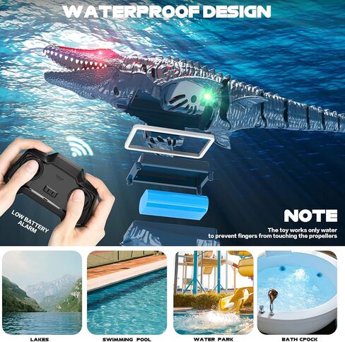 Haijon التحكم عن بعد Mosasaurus RC قارب ديناصور، قوارب التحكم عن بعد راديو سريع 2.4 جيجا هرتز مع أضواء LED للبحار وحمامات السباحة والبحيرات، ألعاب القوارب عيد الميلاد وعيد ميلاد الديناصورات هدية للأطفال (أخضر) in Kuwait