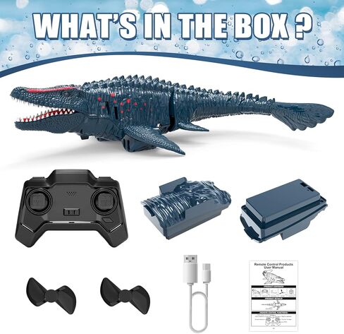 Haijon التحكم عن بعد Mosasaurus RC قارب ديناصور، قوارب التحكم عن بعد راديو سريع 2.4 جيجا هرتز مع أضواء LED للبحار وحمامات السباحة والبحيرات، ألعاب القوارب عيد الميلاد وعيد ميلاد الديناصورات هدية للأطفال (أخضر) in Kuwait