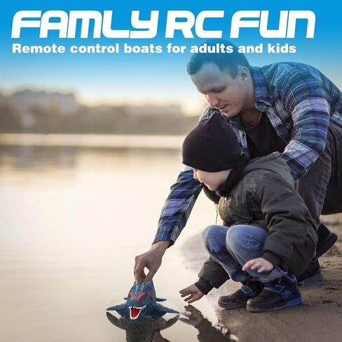 Haijon التحكم عن بعد Mosasaurus RC قارب ديناصور، قوارب التحكم عن بعد راديو سريع 2.4 جيجا هرتز مع أضواء LED للبحار وحمامات السباحة والبحيرات، ألعاب القوارب عيد الميلاد وعيد ميلاد الديناصورات هدية للأطفال (أخضر) in Kuwait