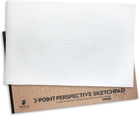 Koala Tools | Drawing Perspective (1 and 2-Point) Large Sketch Pad (1 Point - 9 x 12) in Kuwait